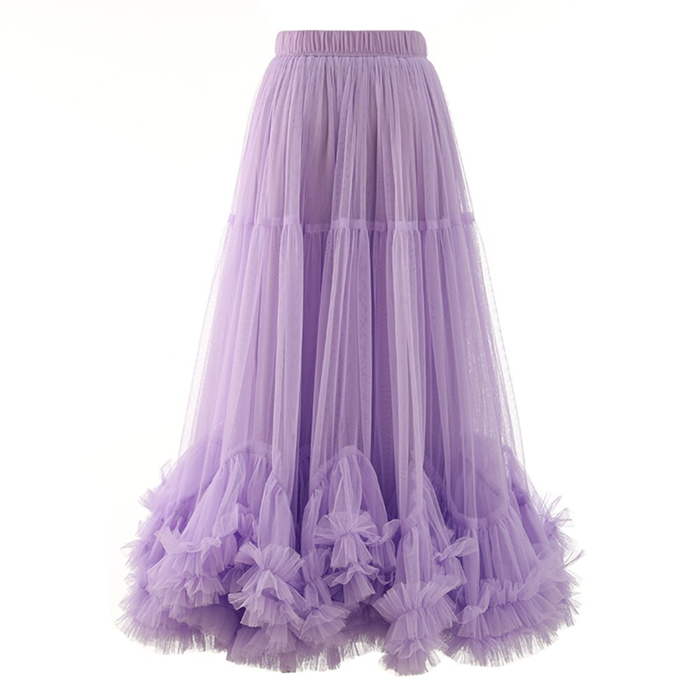 Mesh High Waist A Line Princess Skirt